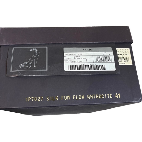 NIB Prada Sz 11 41 Vintage 1P7827 SILK FUME FLOW ANTRACITE Black Platform Pumps - Picture 10 of 12